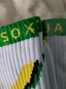 JamSox Maps White Crew Sports Sock