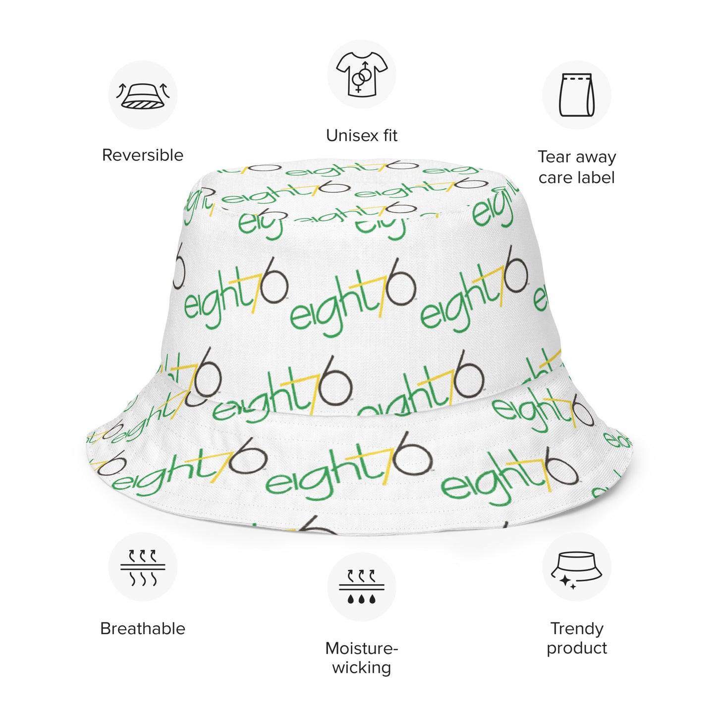 Eight76 20th Anniversary Retrorespeck reversible bucket hat