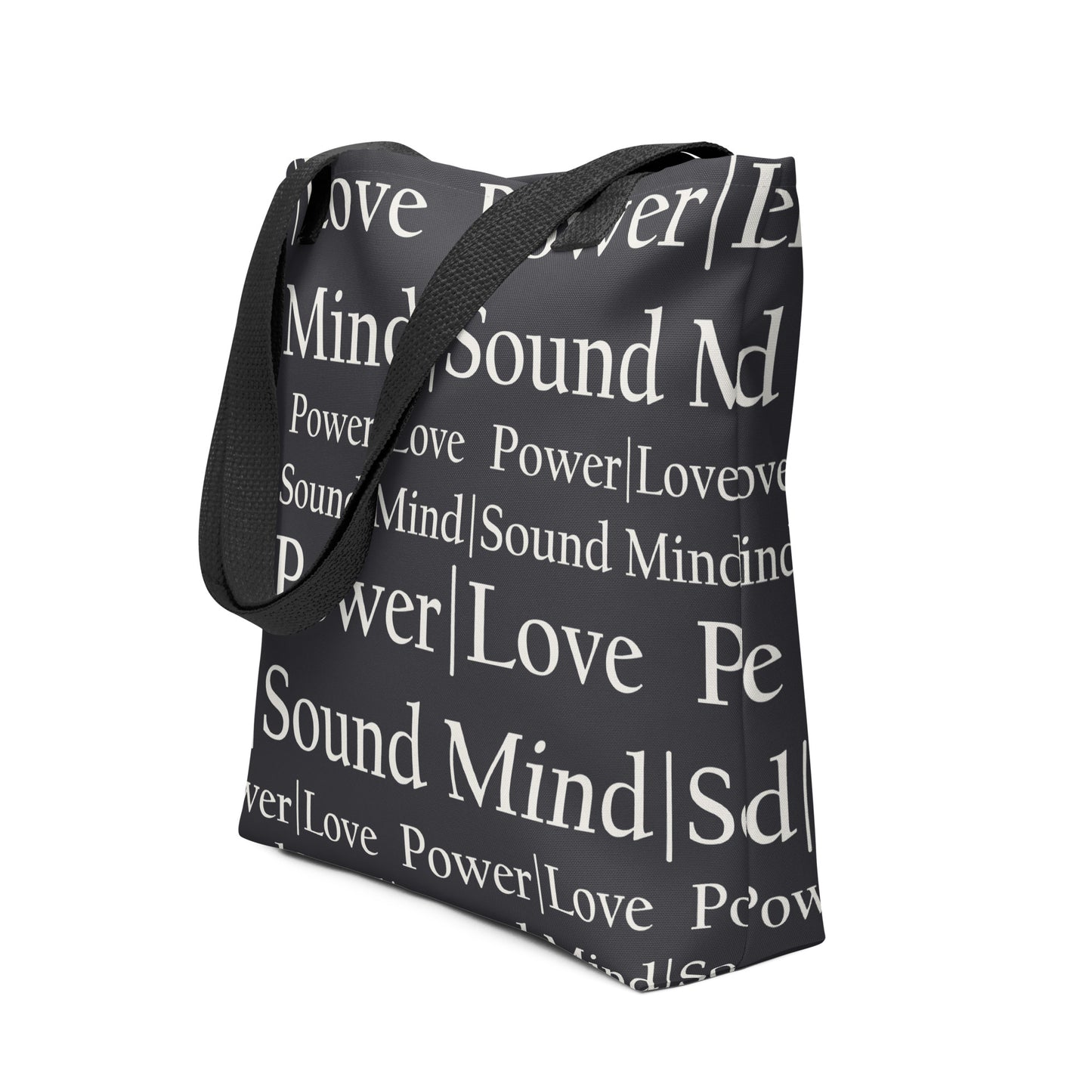 Power Love & Sound Mind Tote Bag in Steadfast Stone