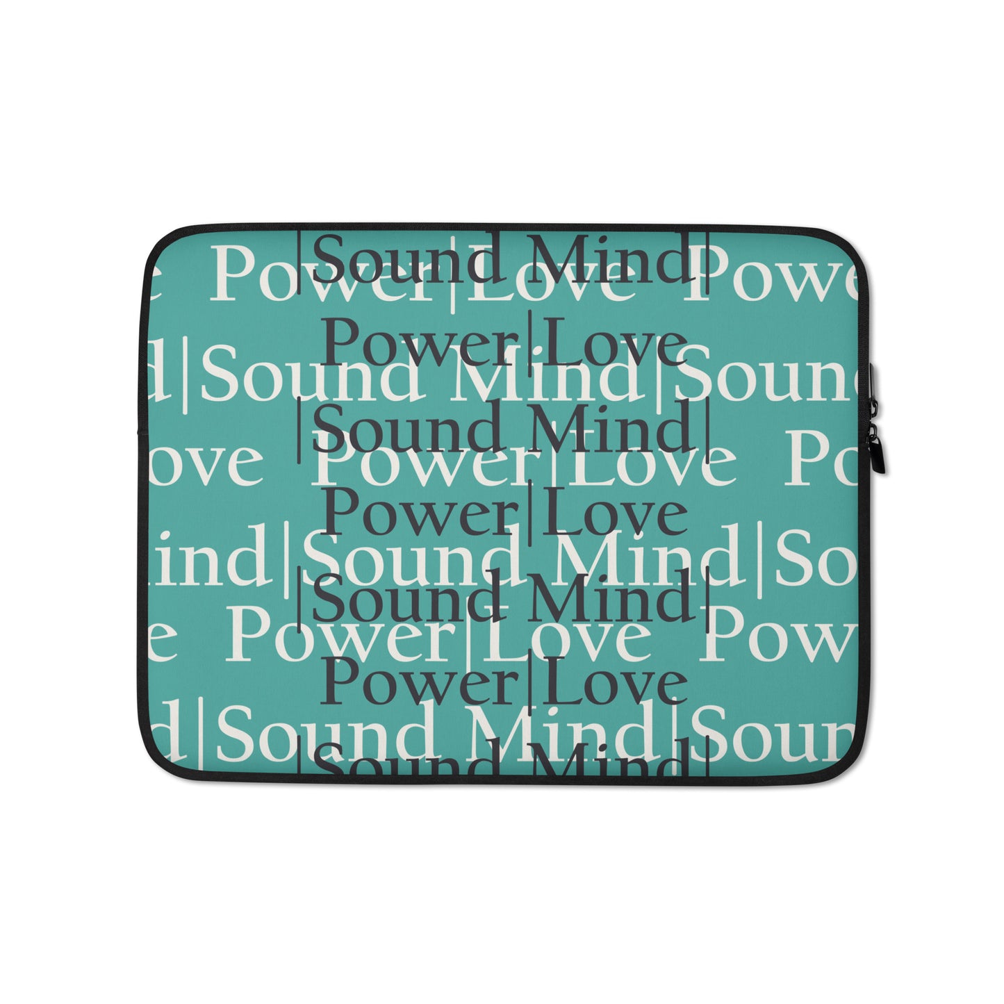 Power Love & Sound Mind Laptop Sleeve- Clarity Teal