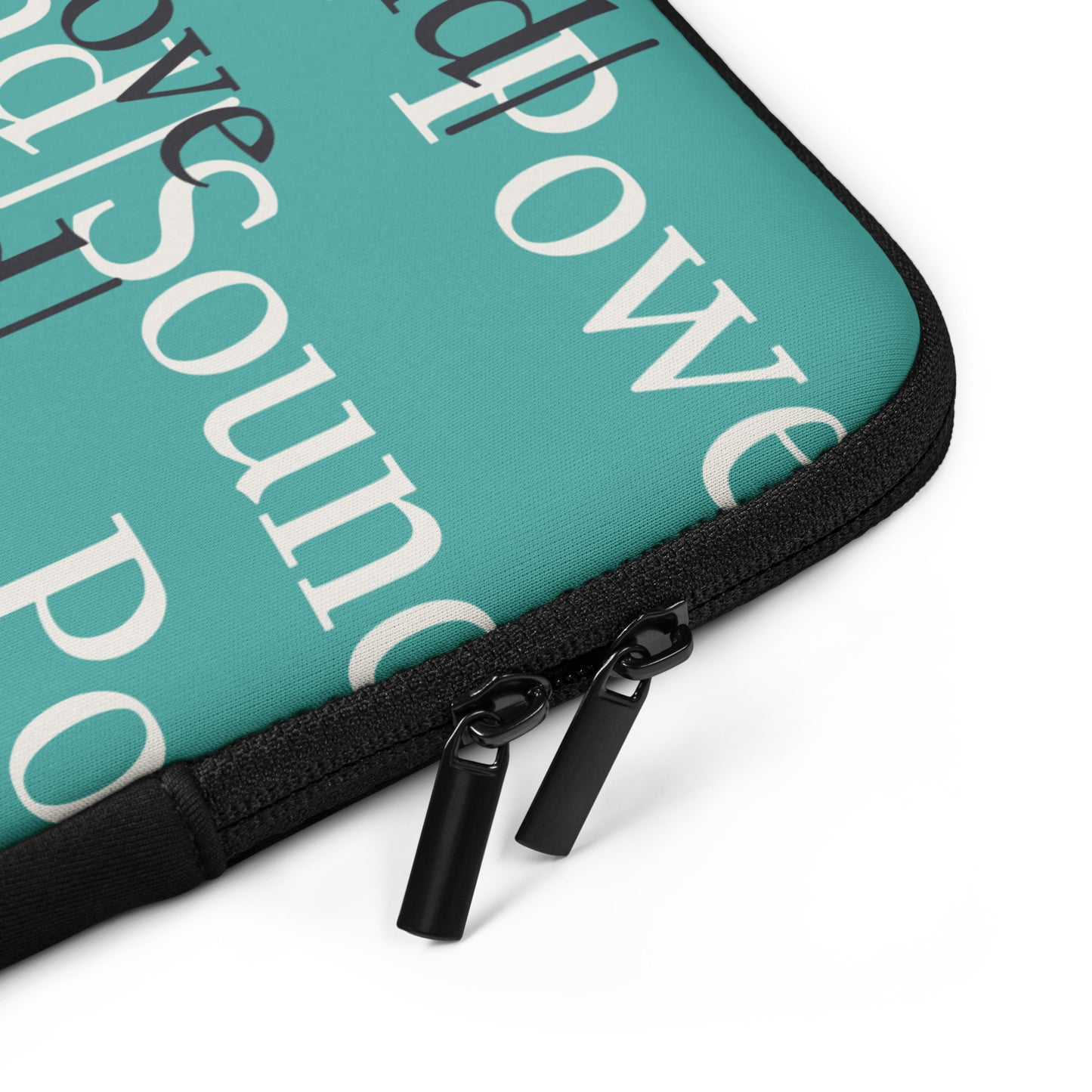 Power Love & Sound Mind Laptop Sleeve- Clarity Teal