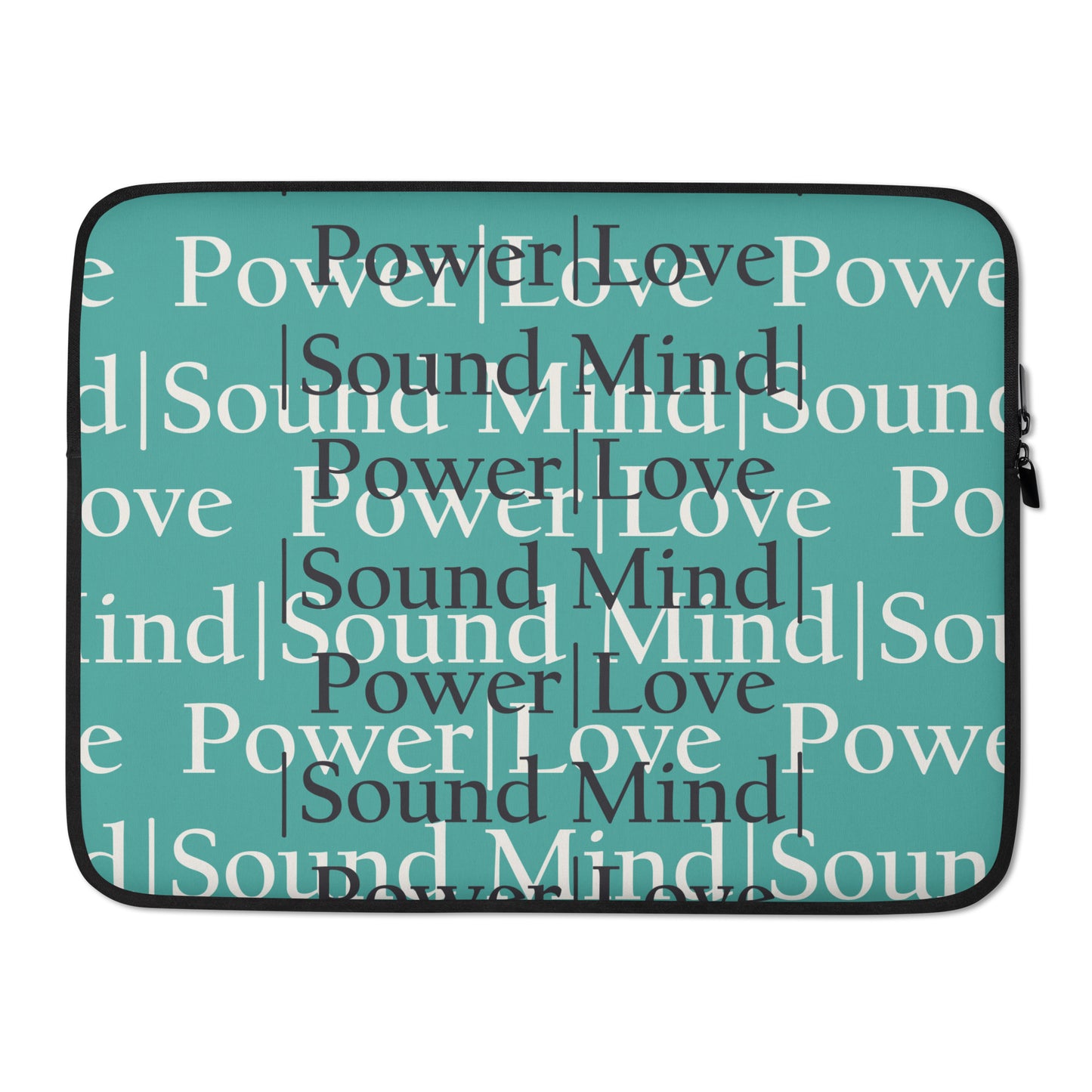 Power Love & Sound Mind Laptop Sleeve- Clarity Teal
