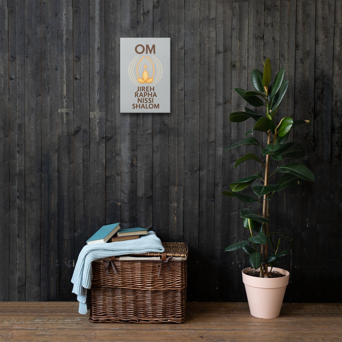 OM It Meditation Canvas- Stillness Grey