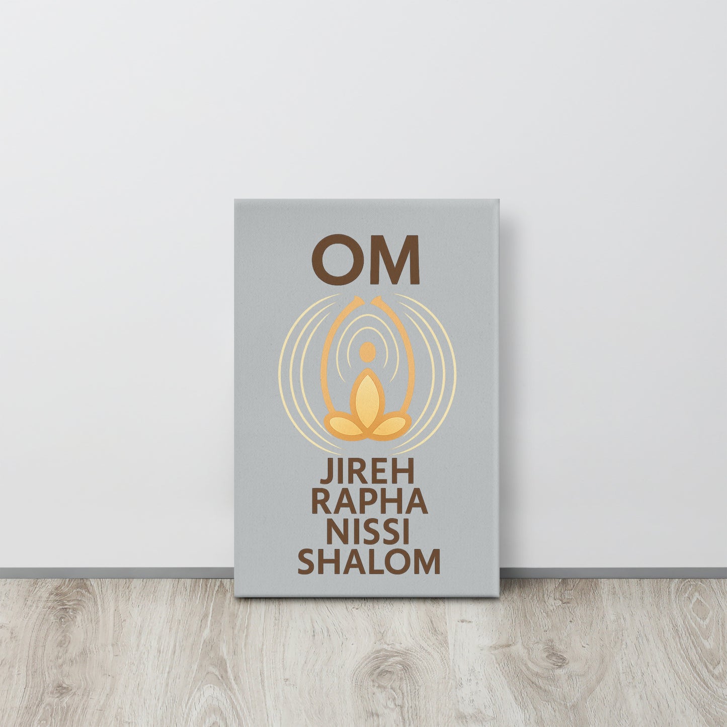 OM It Meditation Canvas- Stillness Grey