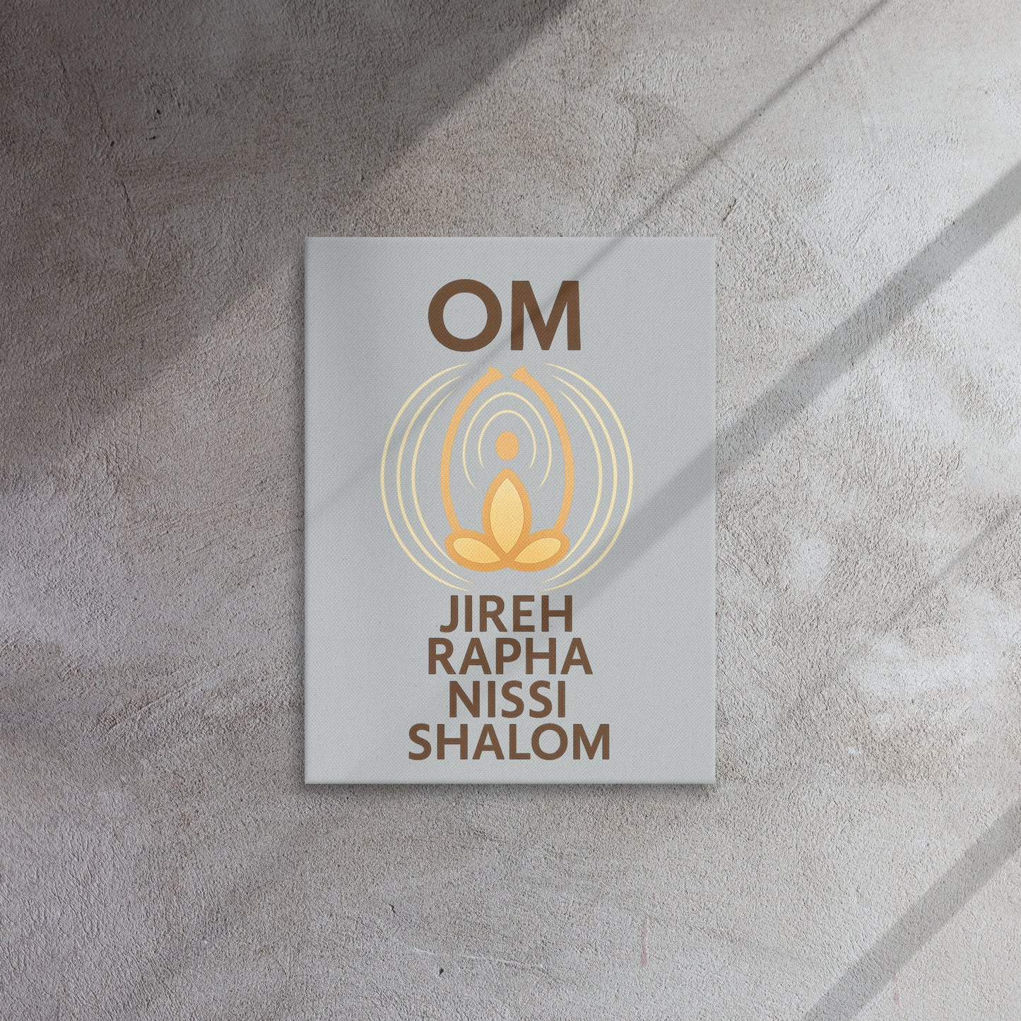 OM It Meditation Canvas- Stillness Grey