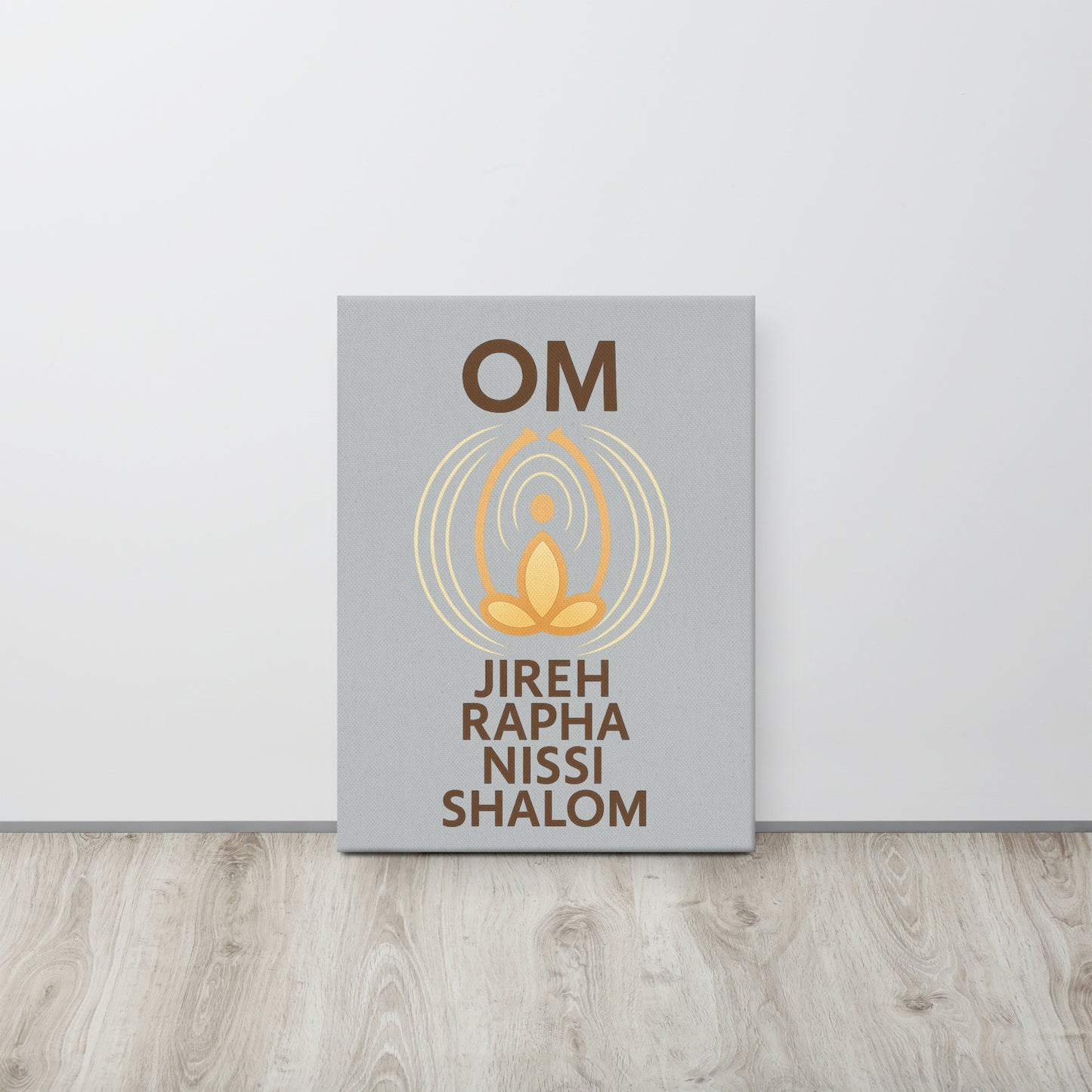 OM It Meditation Canvas- Stillness Grey