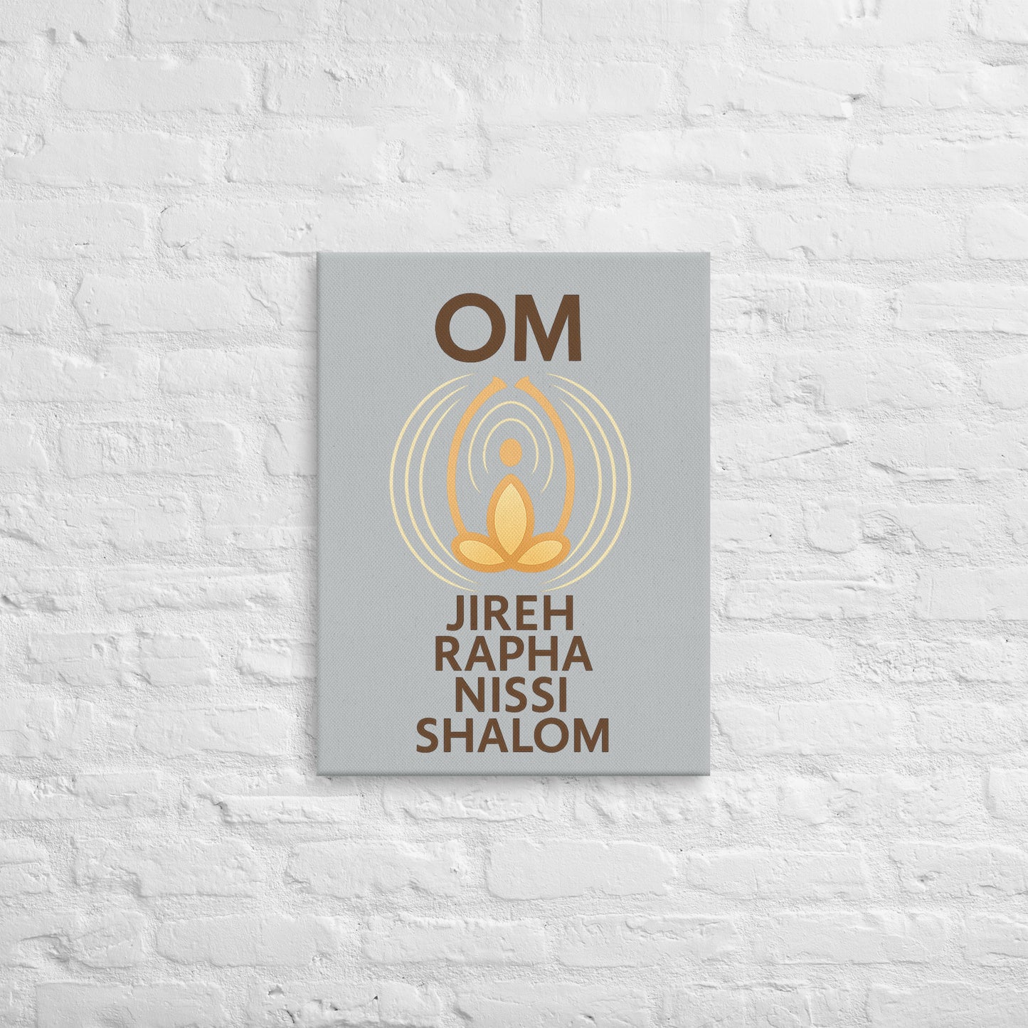 OM It Meditation Canvas- Stillness Grey